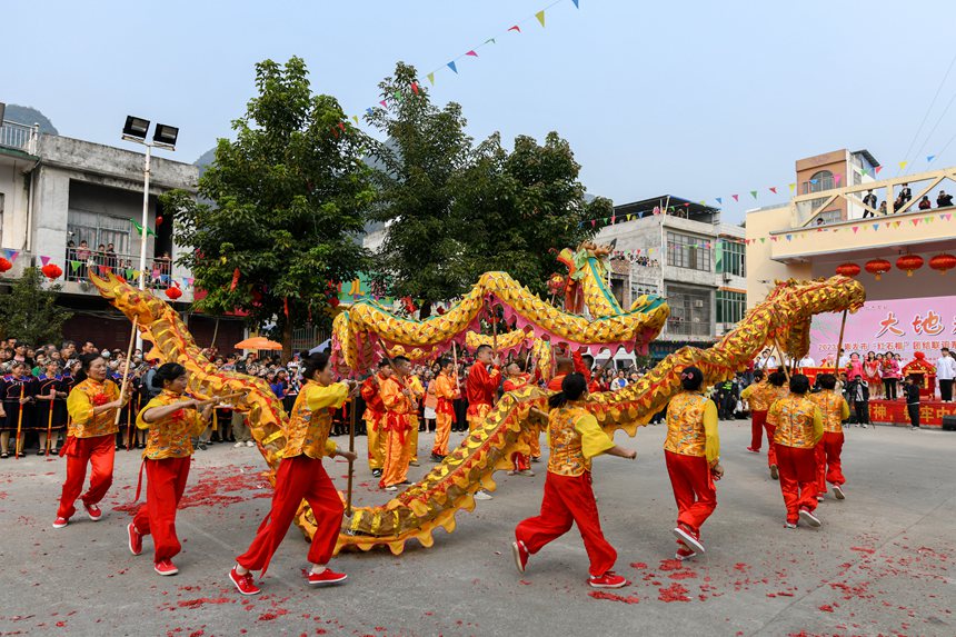 舞龙表演。